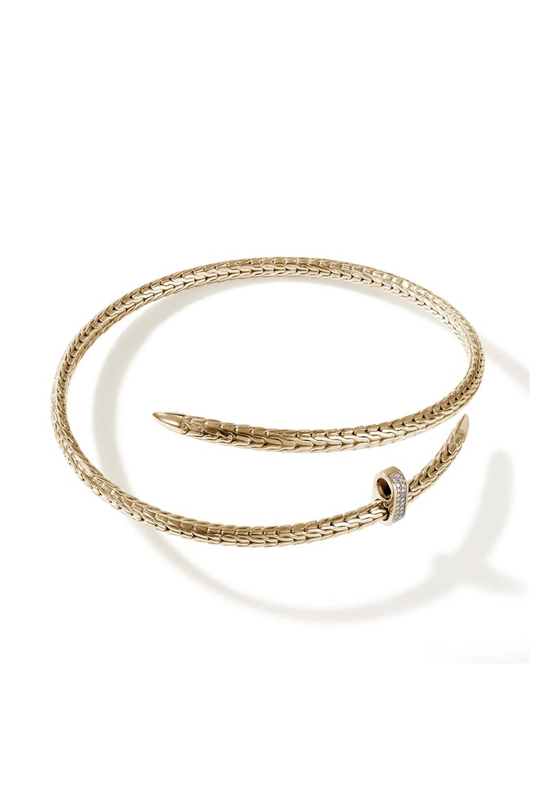 Spear Coil Choker, Diamonds, Alternate, color, 14K YELLOW GOLD