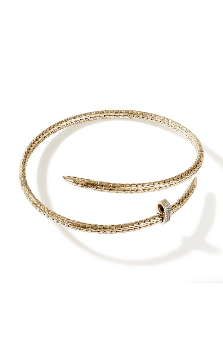 John Hardy Spear Coil Choker, Diamonds, Alternate, color, 14K Yellow Gold