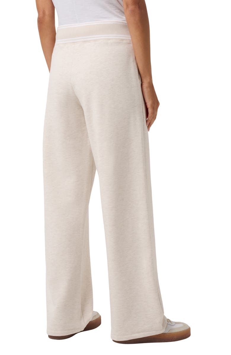 TravisMathew Cloud Fleece Clubside Wide Leg Pants, Alternate, color, Heather Brazilian Sand