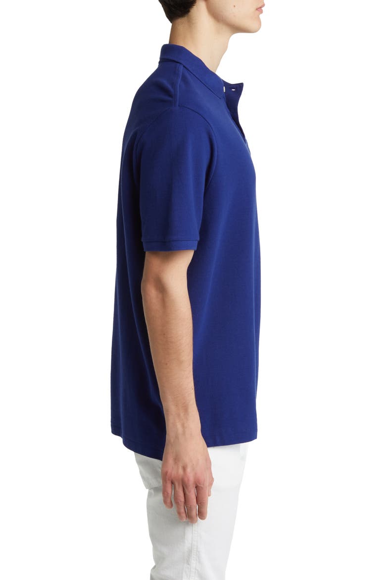 Cotton Piqué Polo, Alternate, color, BLUE