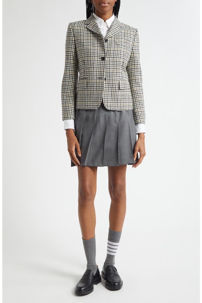 Drop Back Pleated Wool Miniskirt, Alternate, color, MEDIUM GREY