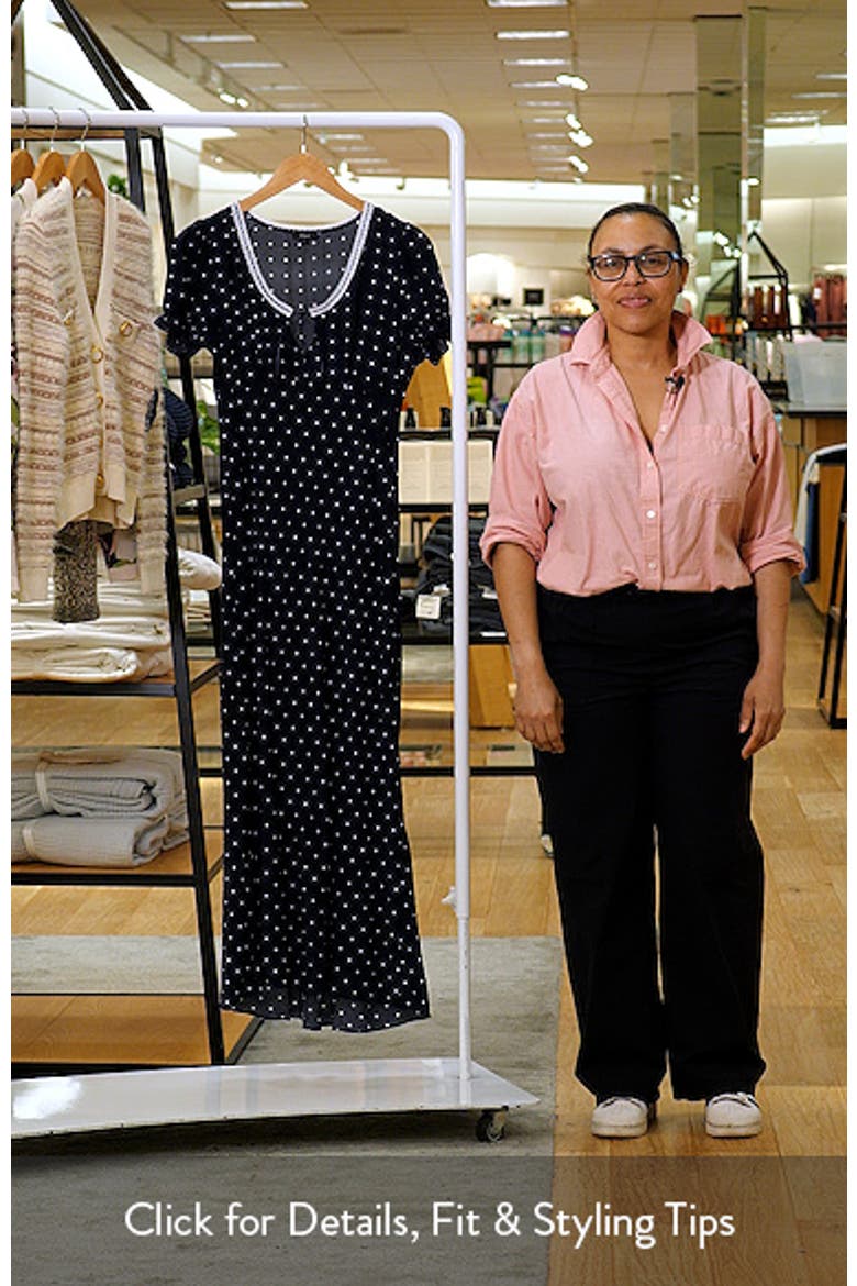 Allison Polka Dot Lace Trim Midi Dress video