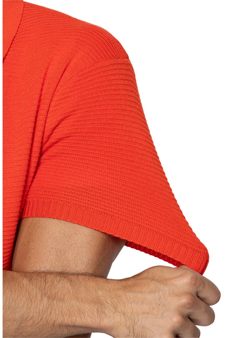 Texture Short Sleeve Snap Front Shirt, Alternate, color, RED
