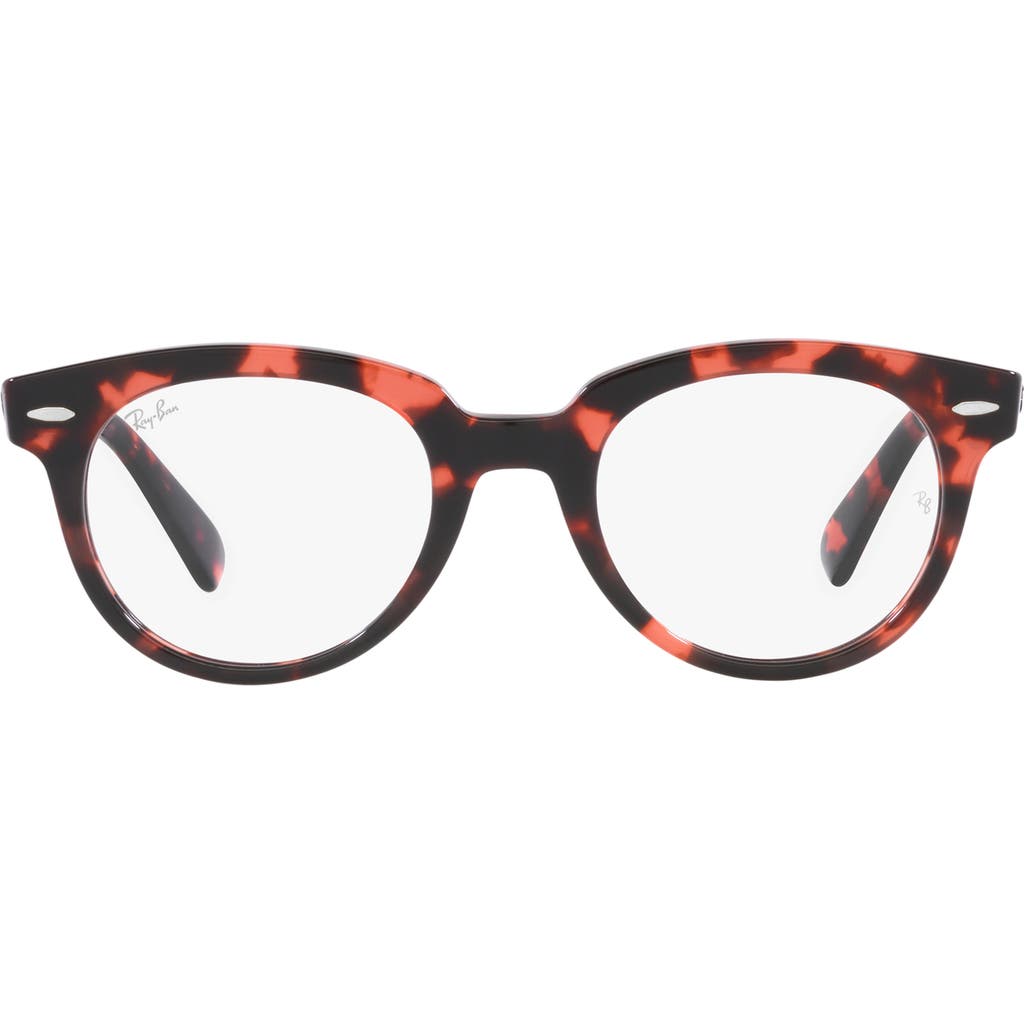 Ray-Ban RX2199V 50mm Round Optical Glasses in Pink Havana at Nordstrom Rack