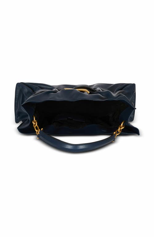 Balmain Anthem Medium Buckle Shoulder Bag In Calfskin