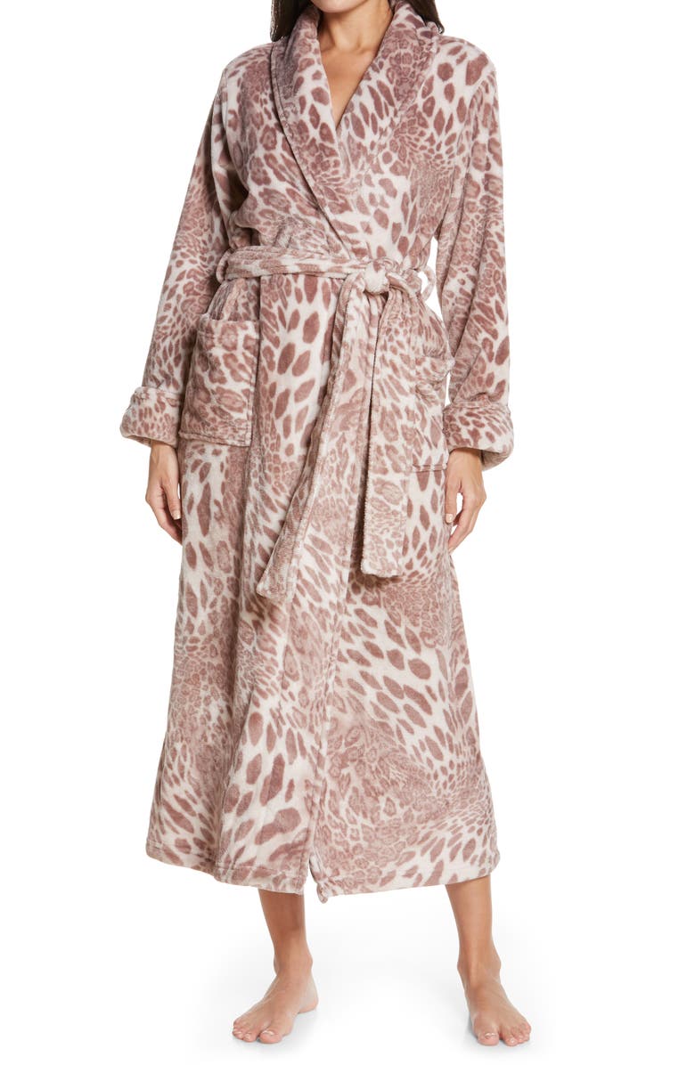 Natori Leopard Plush Robe, Main, color,