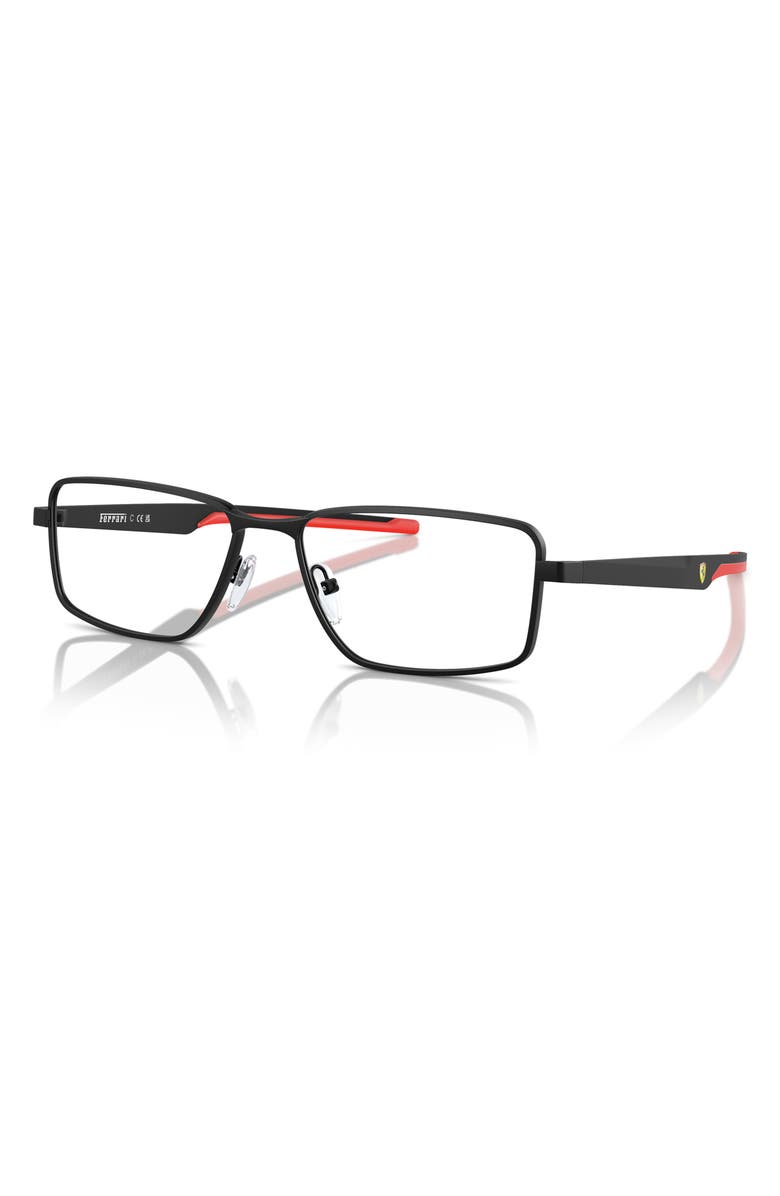 Scuderia Ferrari 57mm Rectangle Optical Glasses, Alternate, color, Matte Black / Demo Lens