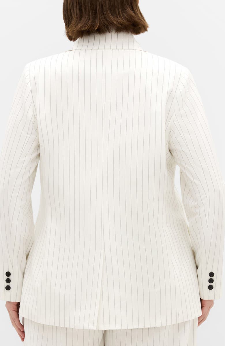City Chic Pinstripe Double Breasted Jacket, Alternate, color, 