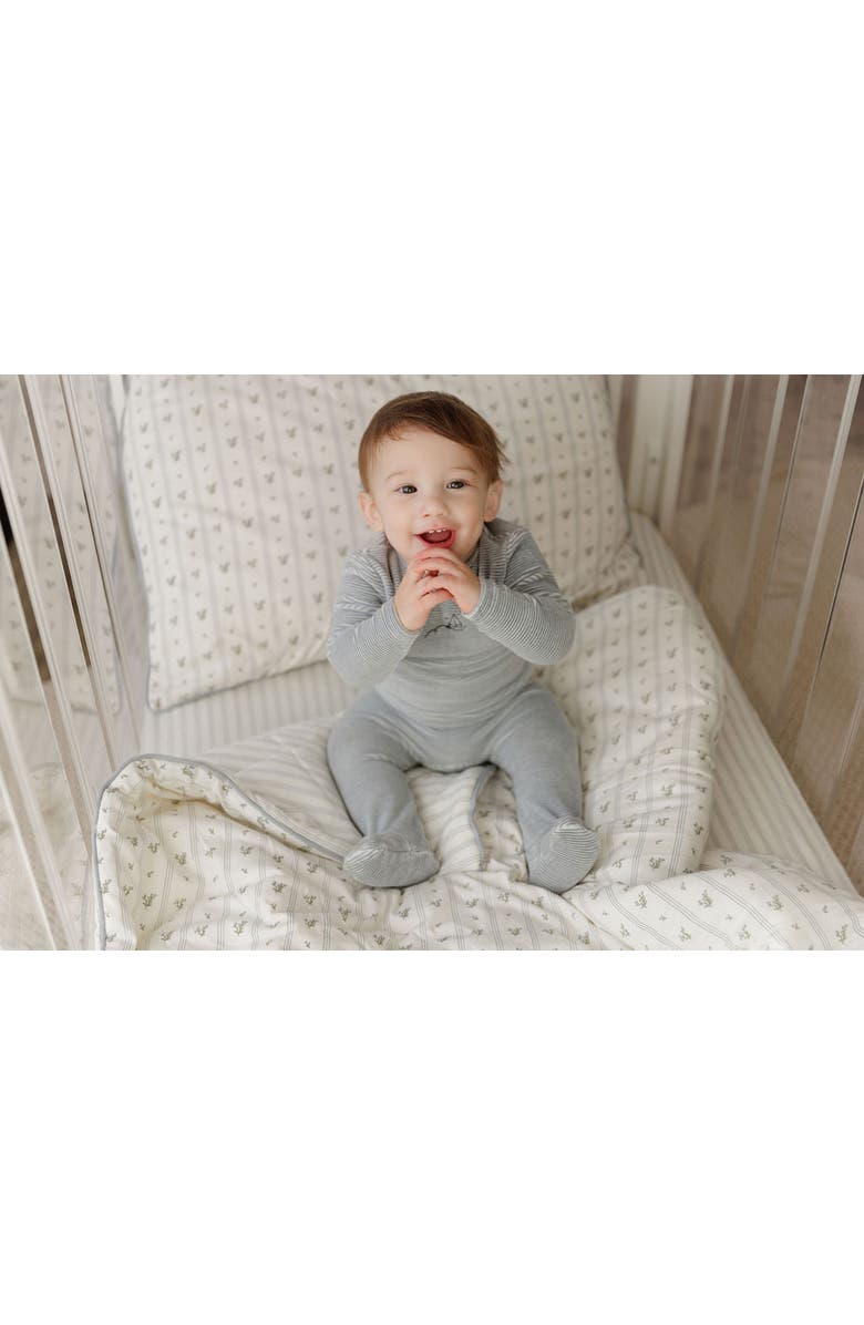 Ely's & Co. Velour Stripe Collection - Footie, Alternate, color, Light Blue