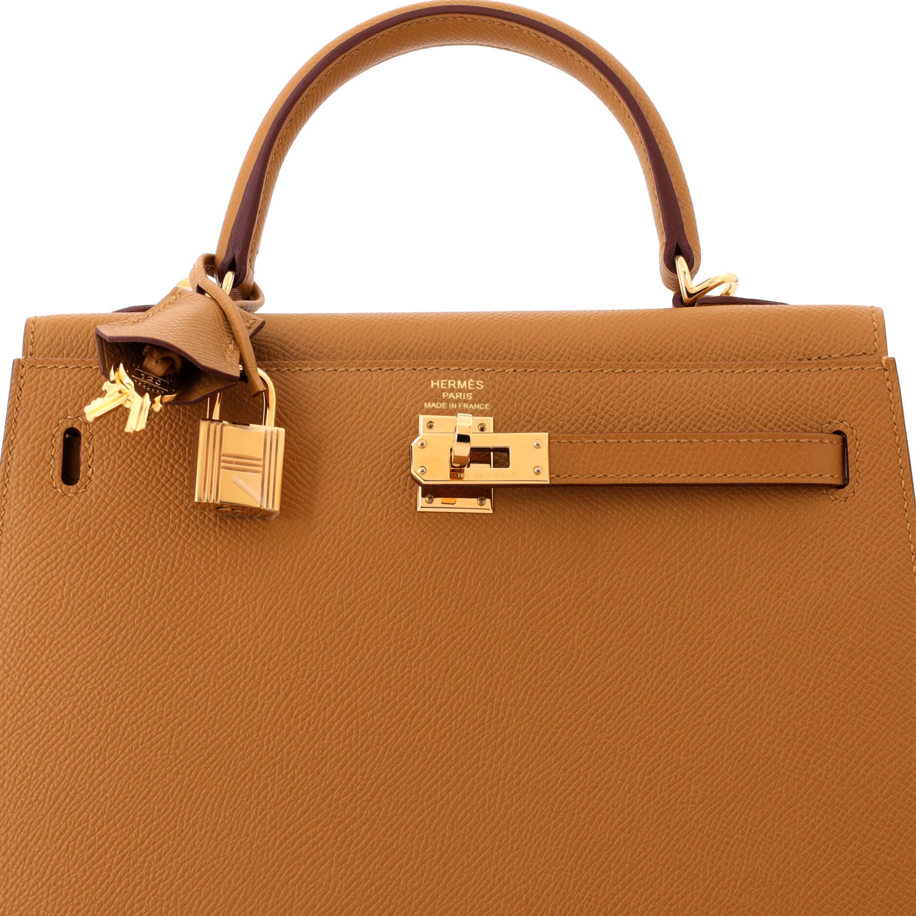 Pre-Owned Hermes Kelly Handbag Brown Epsom with Gold Hardware 25, Alternate, color, Sesame