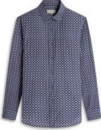 Bugatchi Julian Shaped Fit Mosaic Print Button-Up Shirt