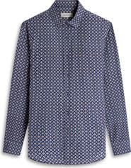 Bugatchi Julian Shaped Fit Mosaic Print Button-Up Shirt
