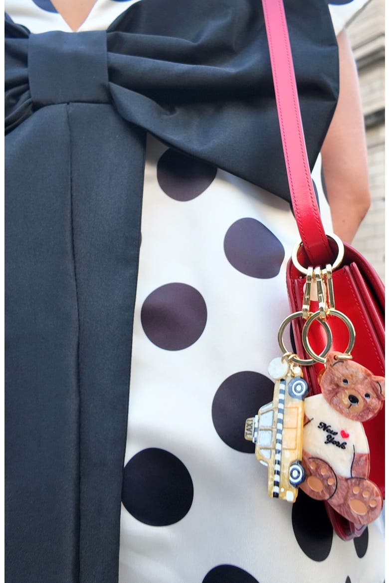 New York Teddy Bear Key Chain, Alternate, color, BROWN