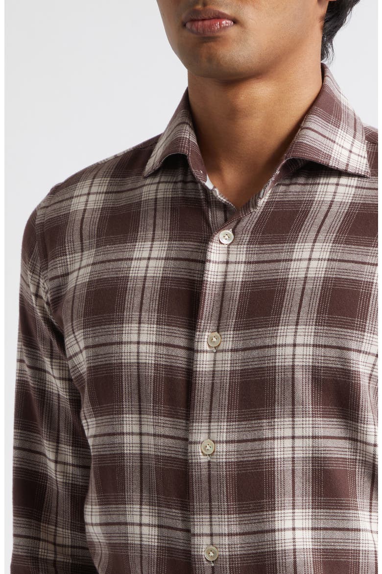 Dandy Plaid Button-Up Shirt, Alternate, color, 05 BROWN
