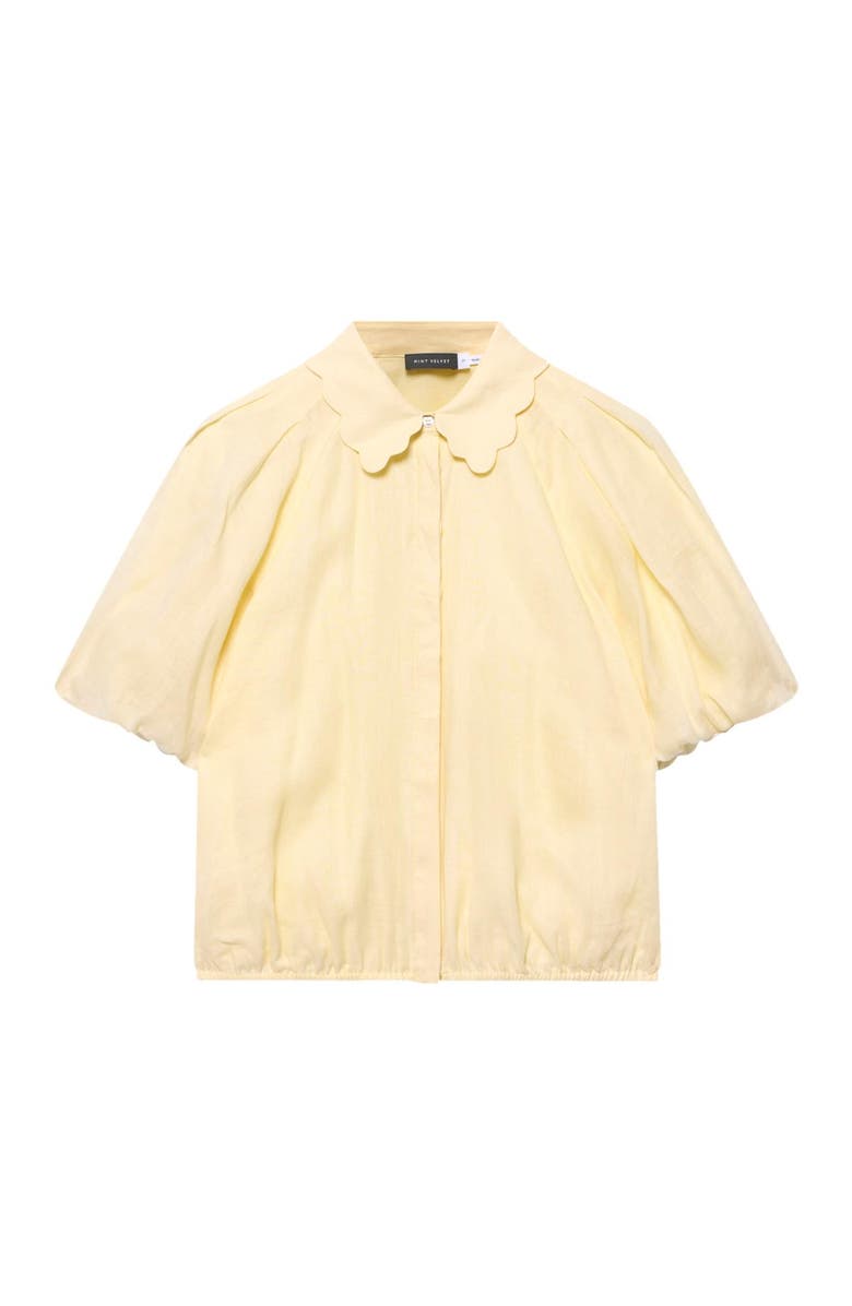 MINT VELVET Puff Sleeve Shirt With A Collar, Alternate, color, Yellow