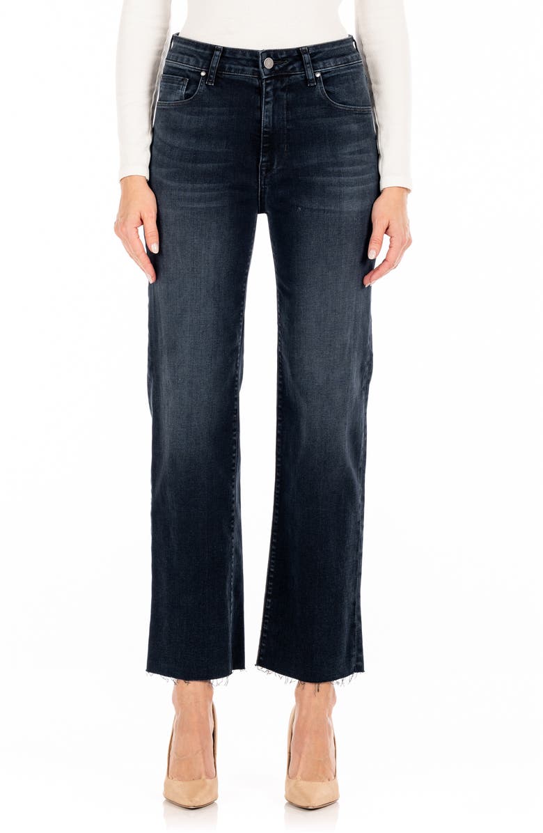 Fidelity Denim Malibu High Waist Raw Hem Crop Wide Leg Jeans, Main, color, 