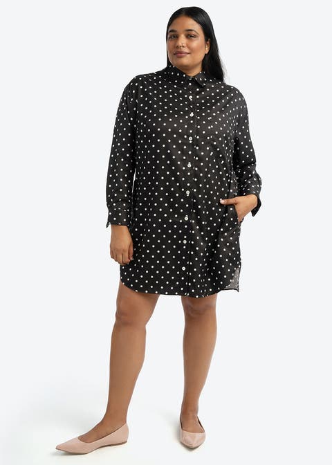 Timeless Dot Tunic Shirt Dress Plus Size