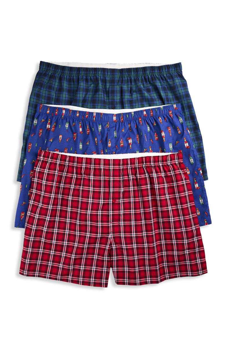 Harbor Bay by DXL Big & Tall Hot Sauce 3-pk Woven Boxers, Main, color, Spicy Red