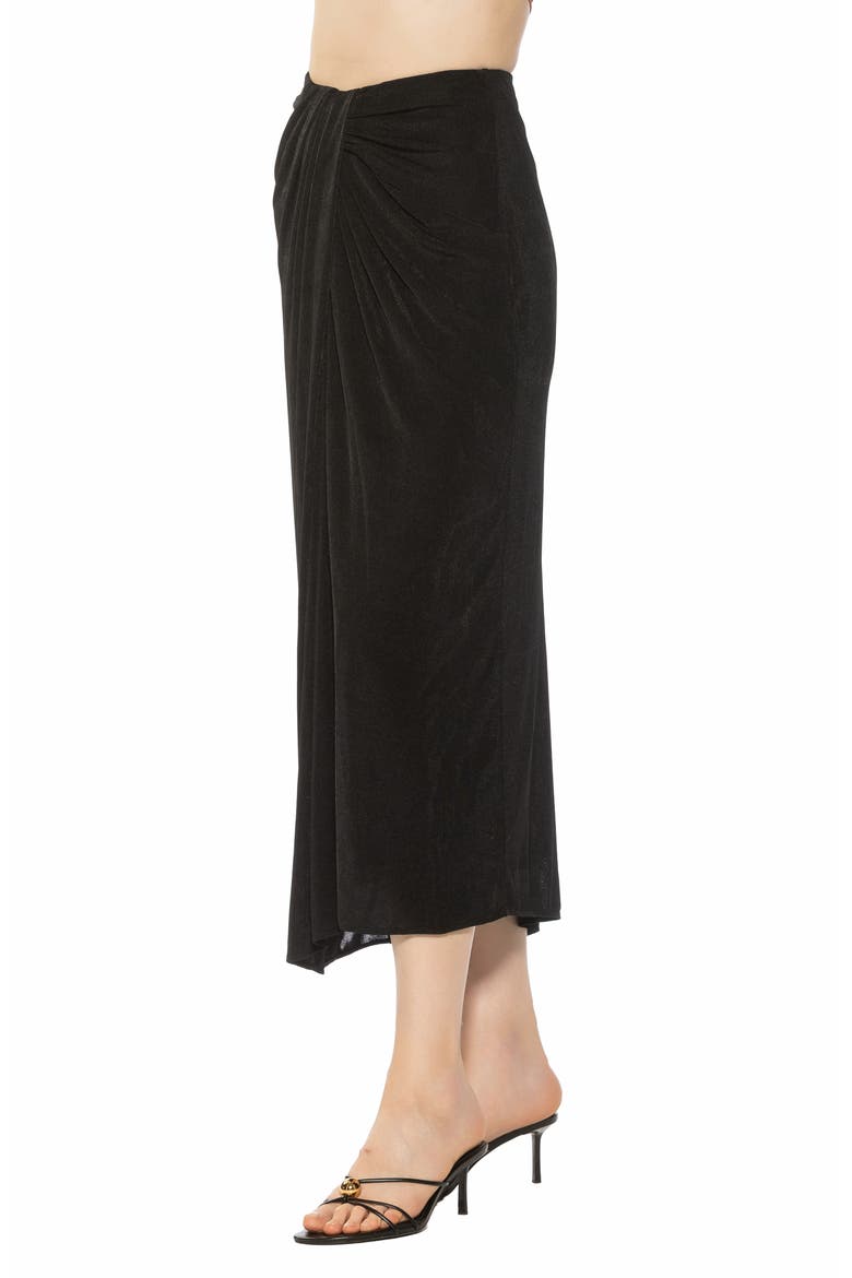 ISLA FRONT DRAPED MIDI SKIRT, Alternate, color, BLACK