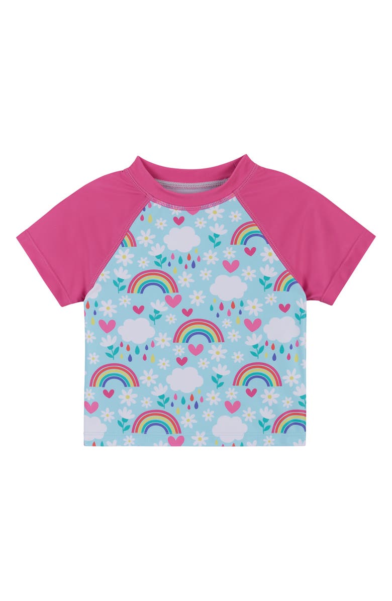 Andy & Evan Kids' Hearts and Rainbows Two-Piece Rashguard Swimsuit, Alternate, color,