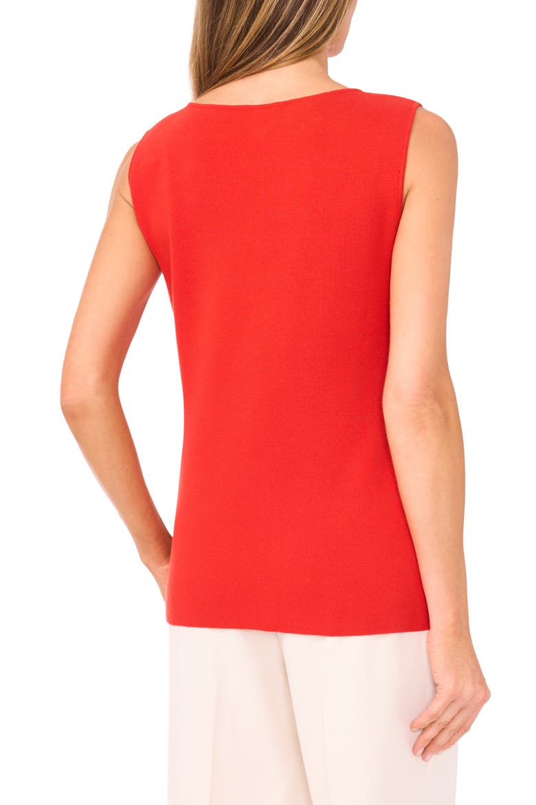 Sleeveless Button-Up Shirt, Alternate, color, CHERRY TOMATO