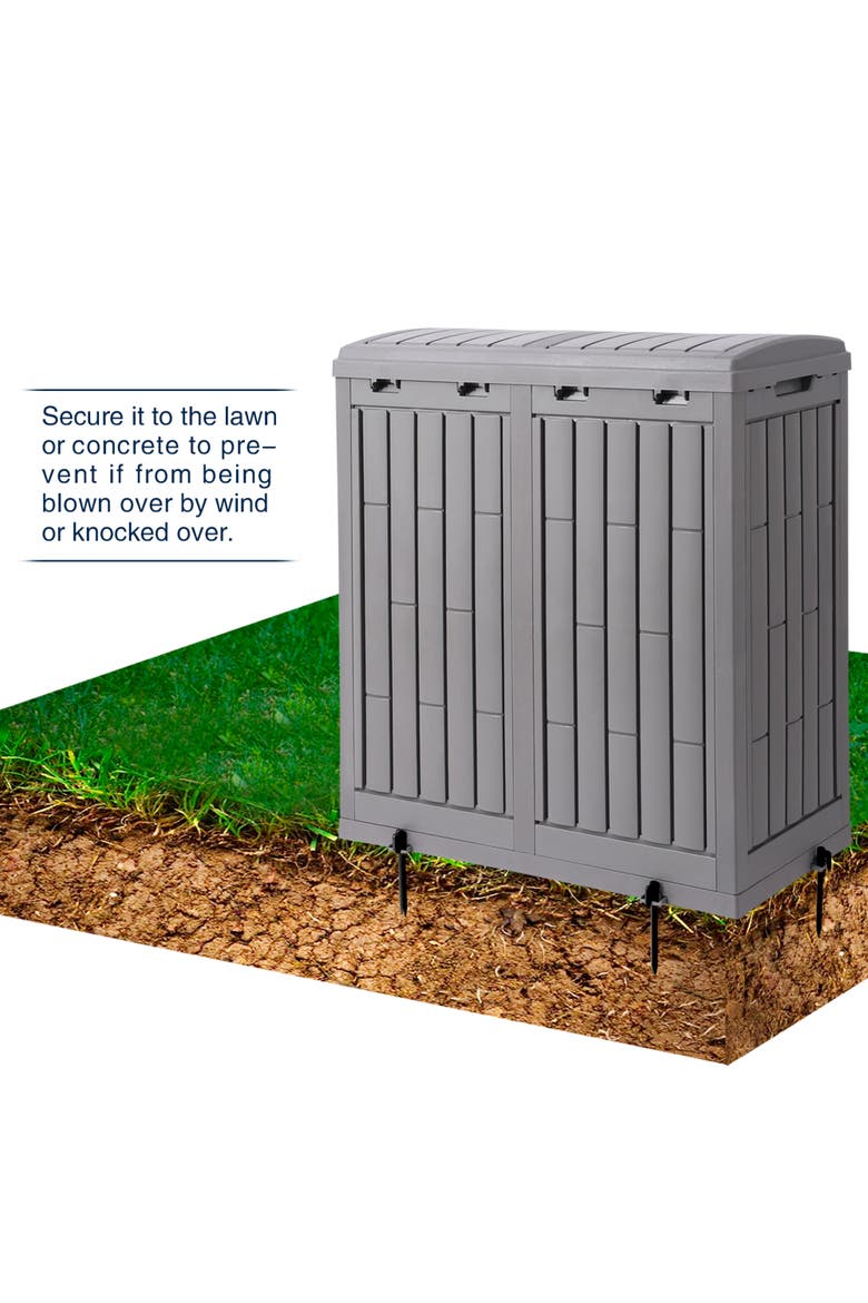 62 Gallon Outdoor Trash Can Ash Tray, Alternate, color, Gray