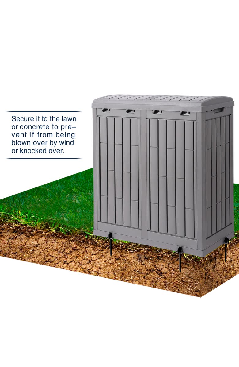 Ashfield & Harkness 62 Gallon Outdoor Trash Can Ash Tray, Alternate, color, Gray