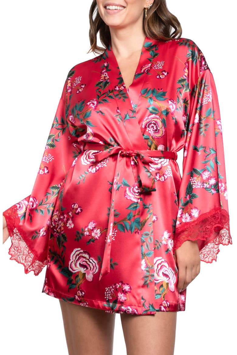 Phoenix Satin Robe, Main, color, RED