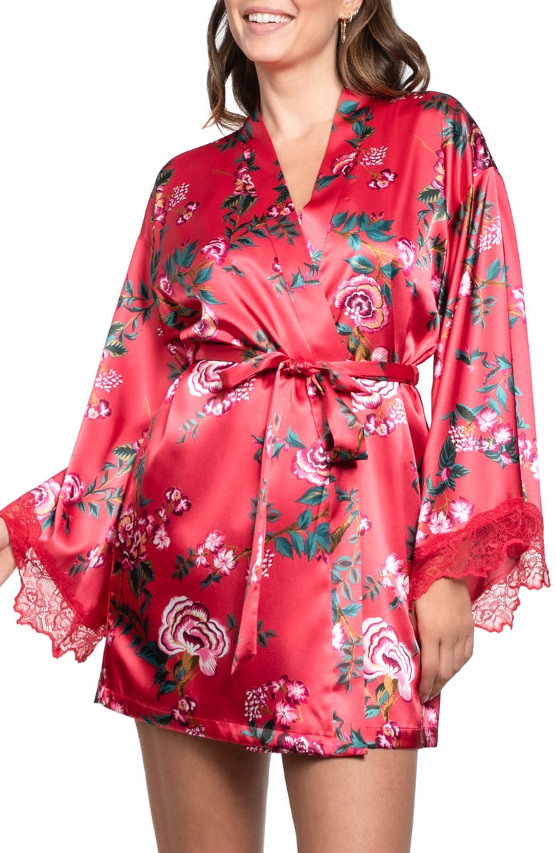 In Bloom by Jonquil Phoenix Satin Robe, Main, color, Red