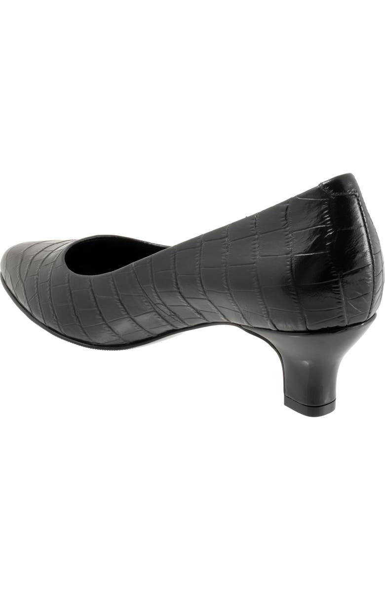 Trotters Kate Pointed Toe Kitten Heel Pump, Alternate, color, Black Croc