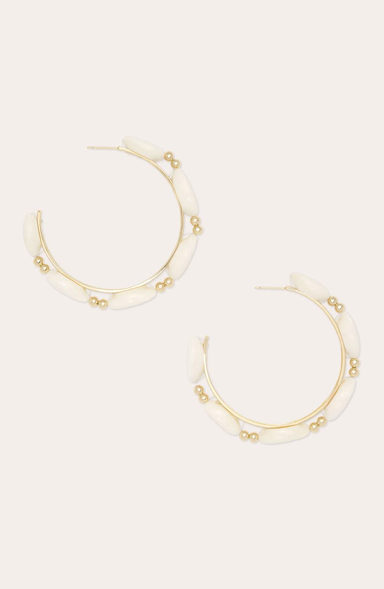 Ramy Brook Casie Shell Hoop Earrings, Alternate, color, Gold
