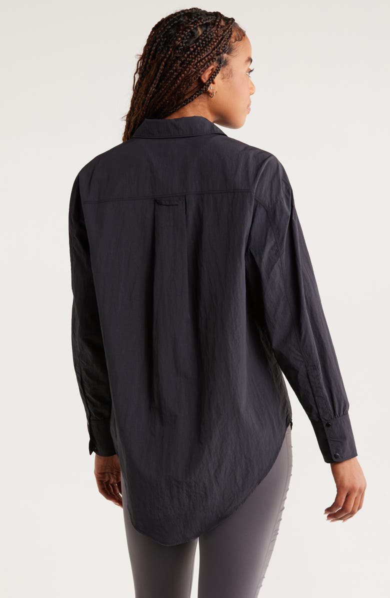 Zella Travel Lite Shirt Jacket, Alternate, color, Black