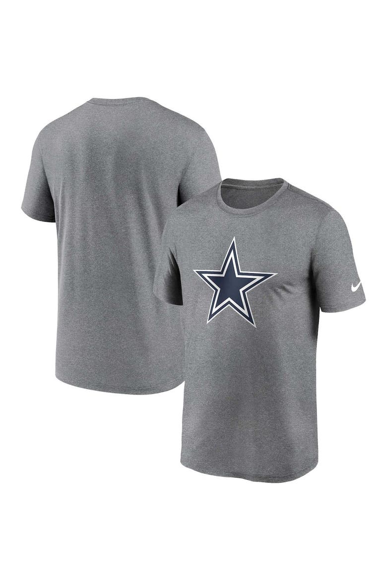Men's Nike  Heather Charcoal Dallas Cowboys Legend Logo Performance T-Shirt, Main, color, Heather Charcoal