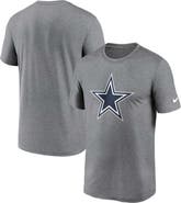 Nike Men's Nike Heather Charcoal Dallas Cowboys Legend Logo Performance T-Shirt