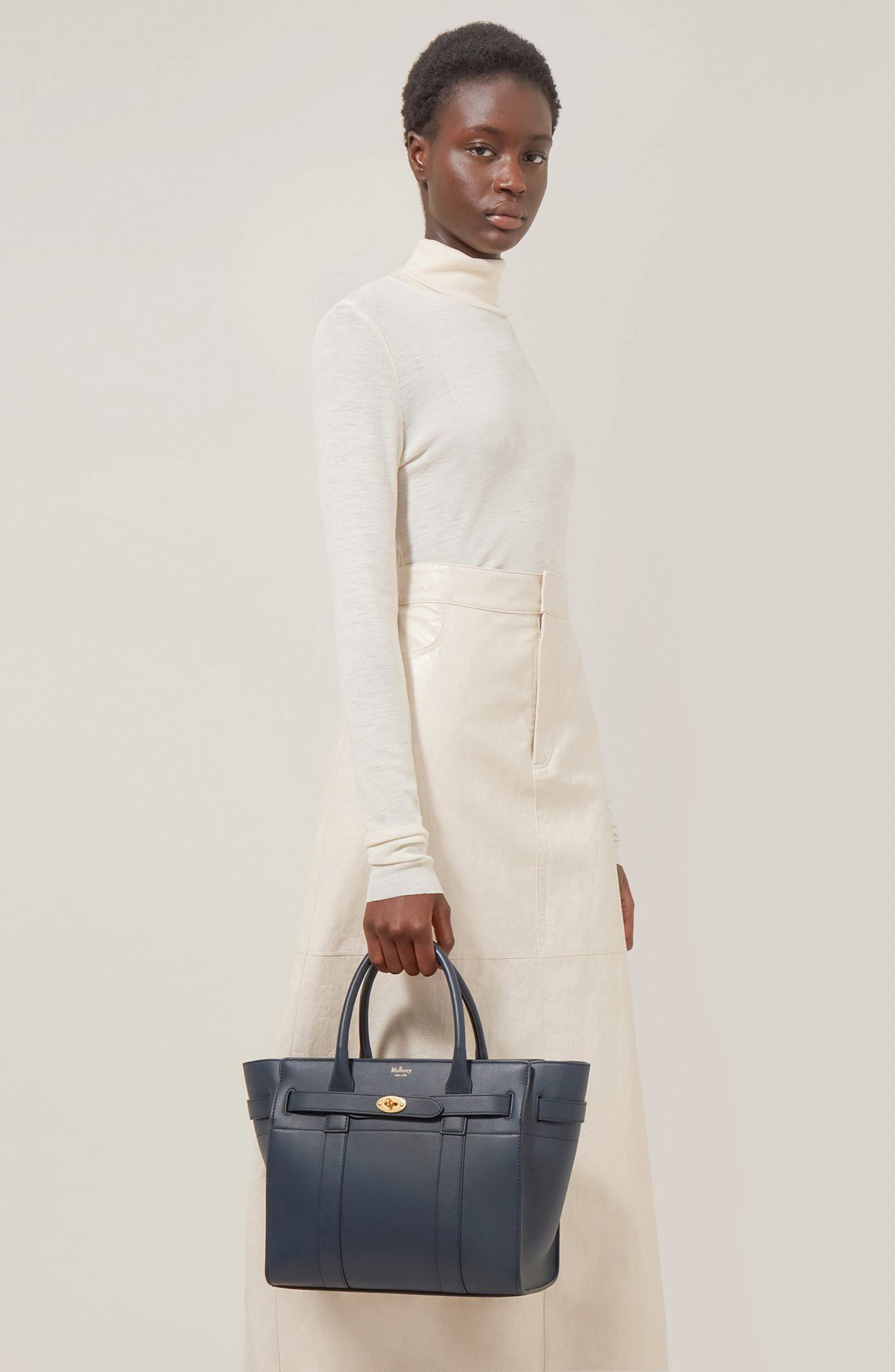  Mulberry Small Zip Bayswater Classic Leather Tote, Alternate, color, 