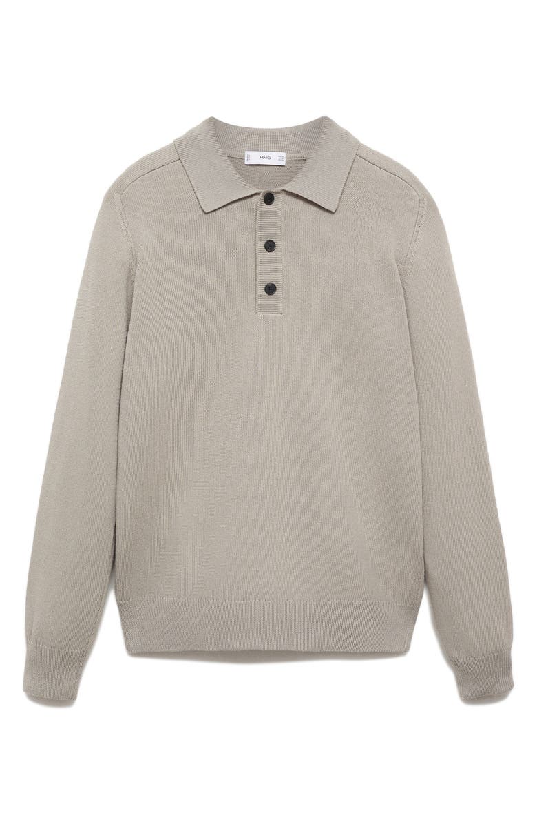 MANGO Long Sleeve Polo Sweater, Alternate, color, 