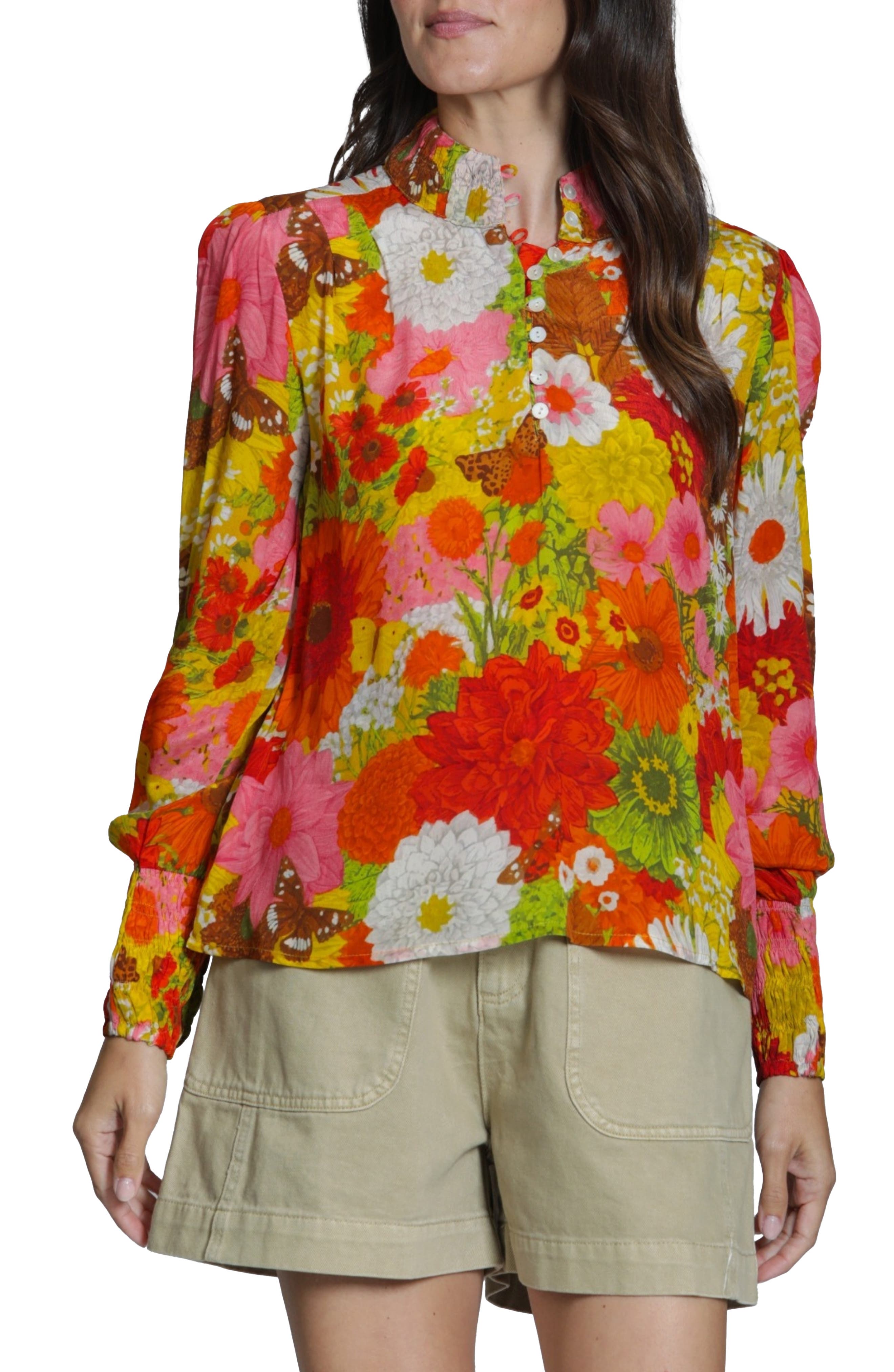HOT CORAL YELLOW MULTI