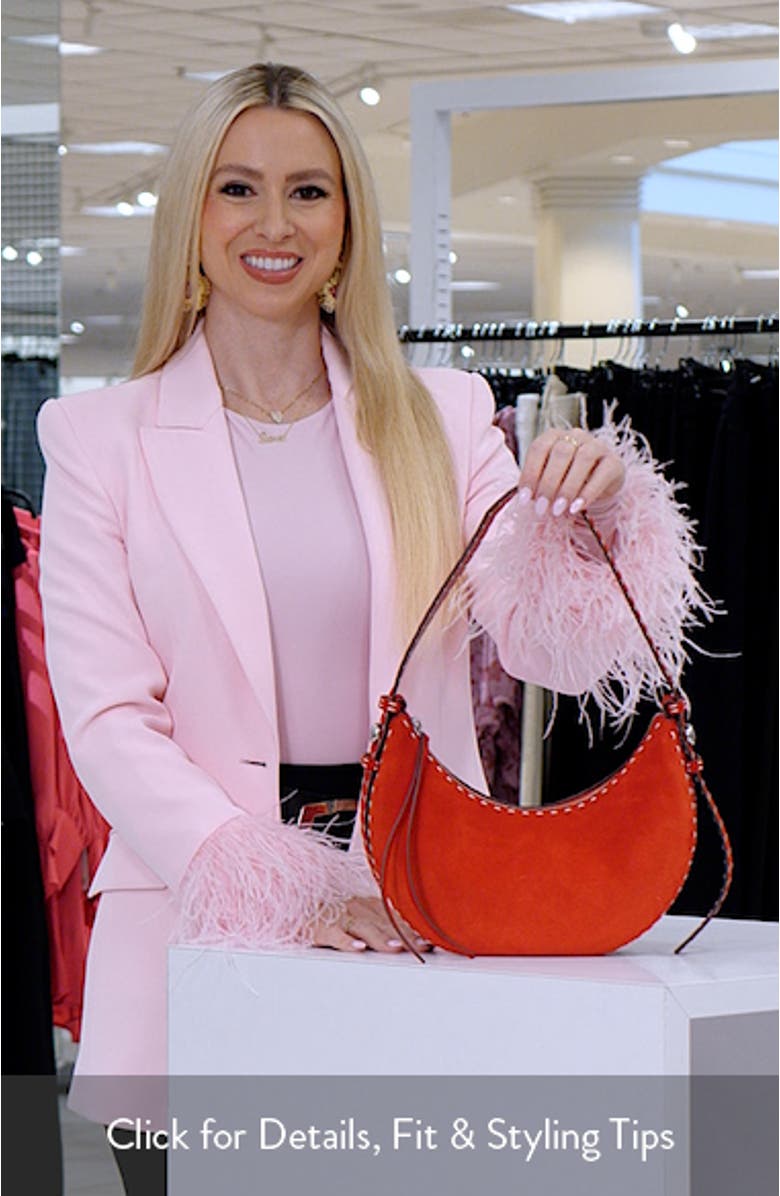 Romy Suede Half Moon Shoulder Bag, sales video thumbnail