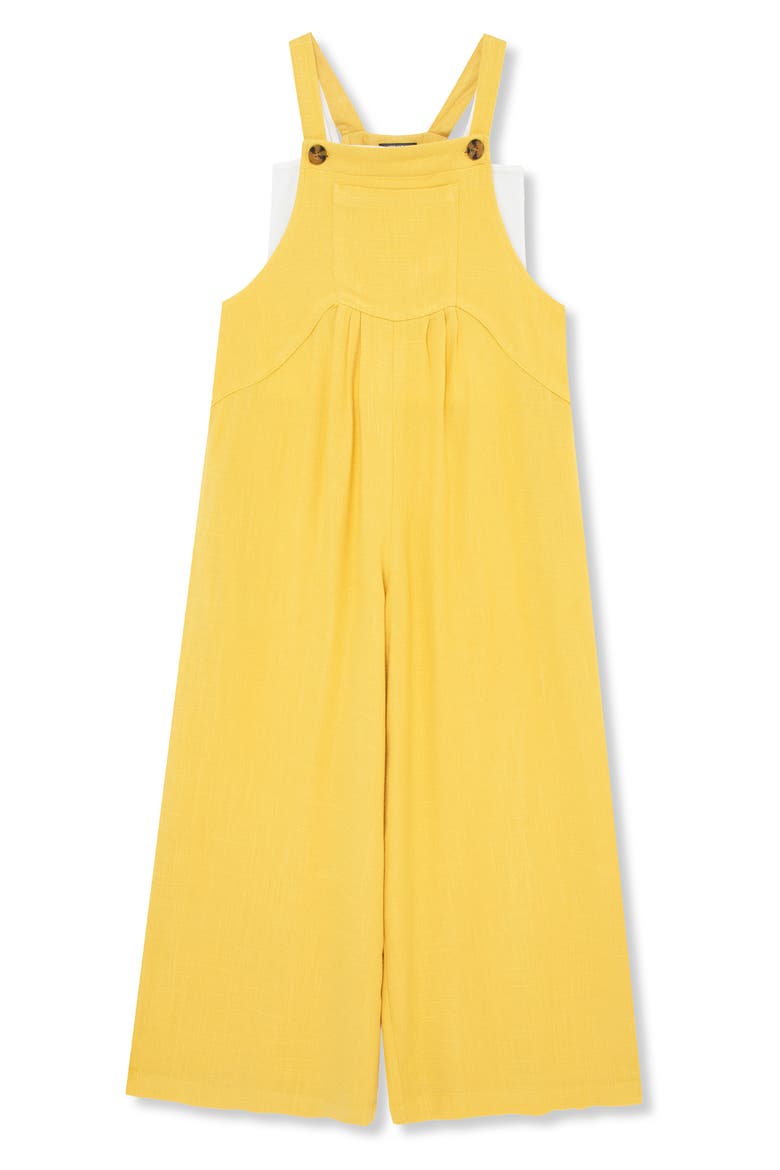 Kids' Jumpsuit & Rib Tank Set, Main, color, YELLOW