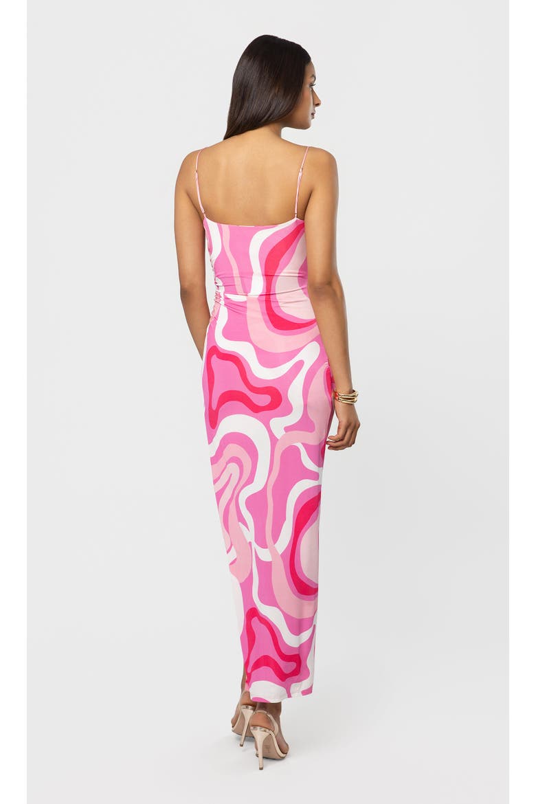 Hailey Geometric Sheen Jersey Maxi Dress, Alternate, color, Wavy Geo Pink