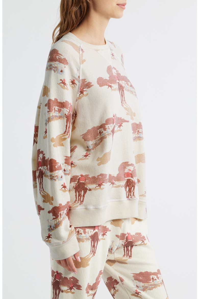 The Slouch Crewneck Sweatshirt, Alternate, color, RIDING HORSES PRINT