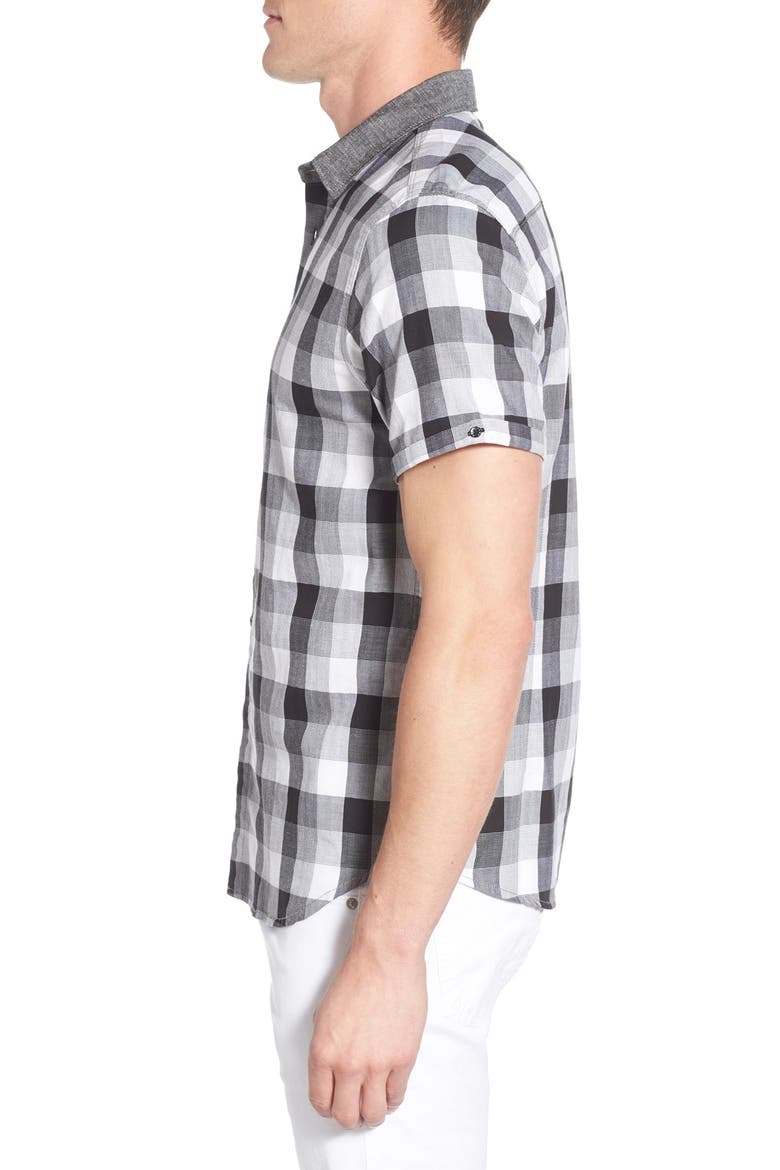 'Fog Crest' Regular Fit Buffalo Short Sleeve Woven Shirt, Alternate, color, NIGHT SHADOW