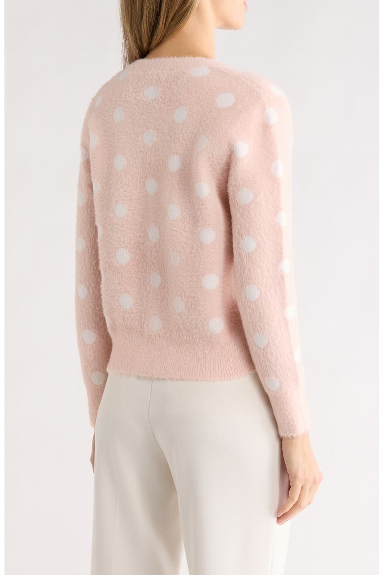 Polka Dot Cardigan, Alternate, color, PALE PINK/ WHITE