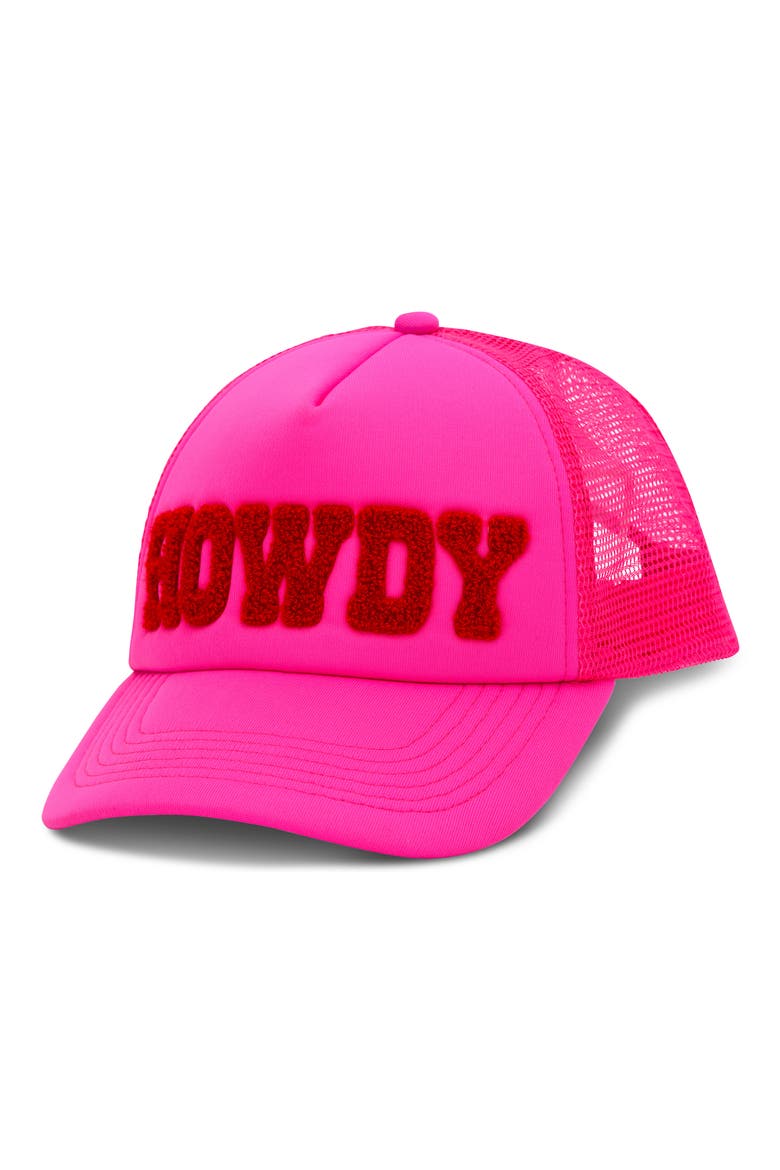 Kids' Howdy Trucker Hat, Main, color, PINK