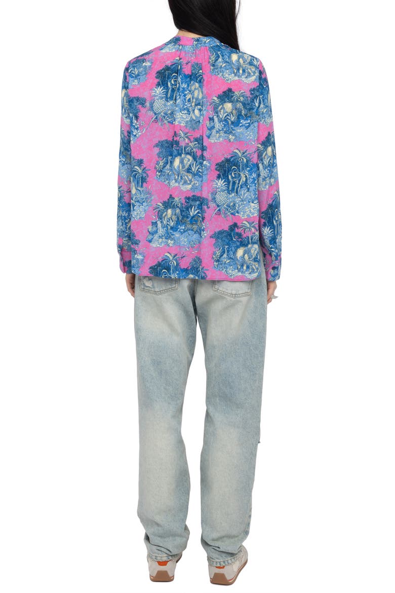 Tink Wild Jungle Print Crepe Popover Top, Alternate, color, LADY