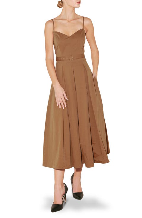 Sweetheart Neck A-Line Midi Dress