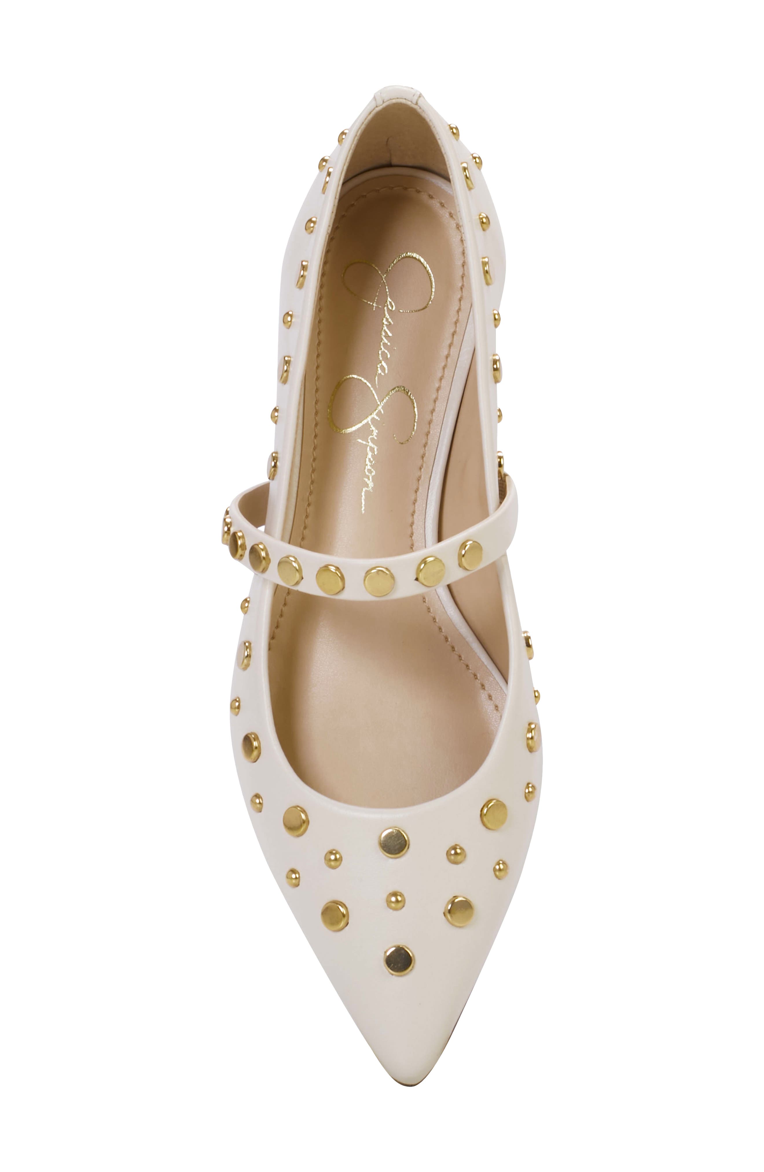 Jessica Simpson Kiann Pointed Toe Flat, Alternate, color, Off White