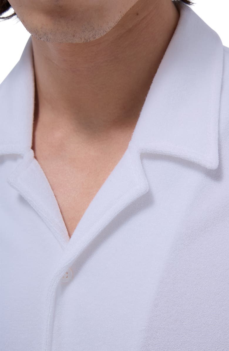 Bugatchi Short Sleeve French Terry Camp Shirt, Alternate, color, 