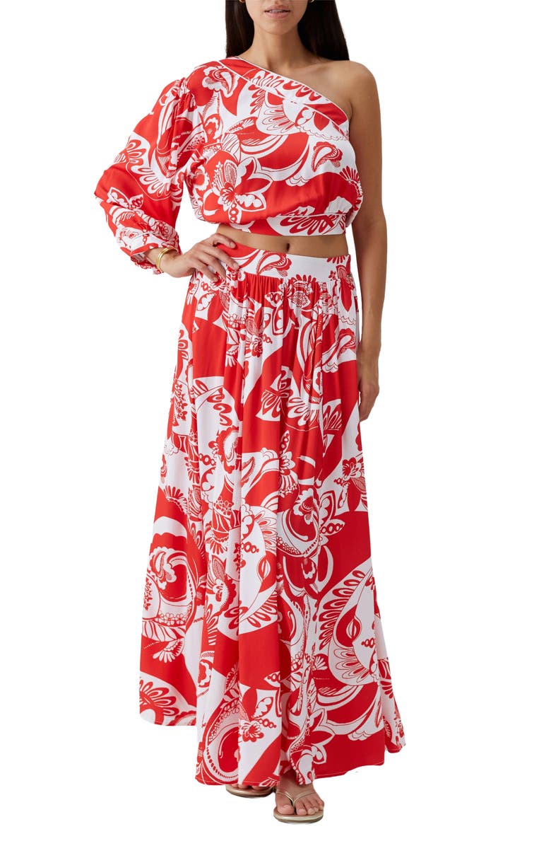 Melissa Odabash Rania One-Shoulder Cover-Up Crop Top, Main, color, 