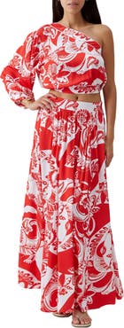 Melissa Odabash Rania One-Shoulder Cover-Up Crop Top